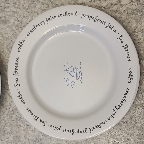 Pottery Barn Cocktail Recipe Plate Set of 4 - Picture 5 of 6